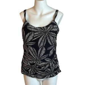 CoCo Reef Black Botanical Print Tankini with Built in Underwire Bra
